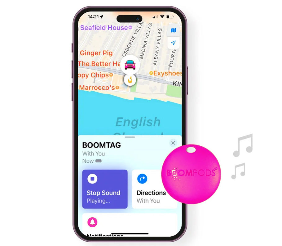 Localizador BOOMTAG – Bluetooth, 94dB, Compatível com Apple Find My Localizador BOOMTAG – Bluetooth, 94dB, Compatível com Apple Find My